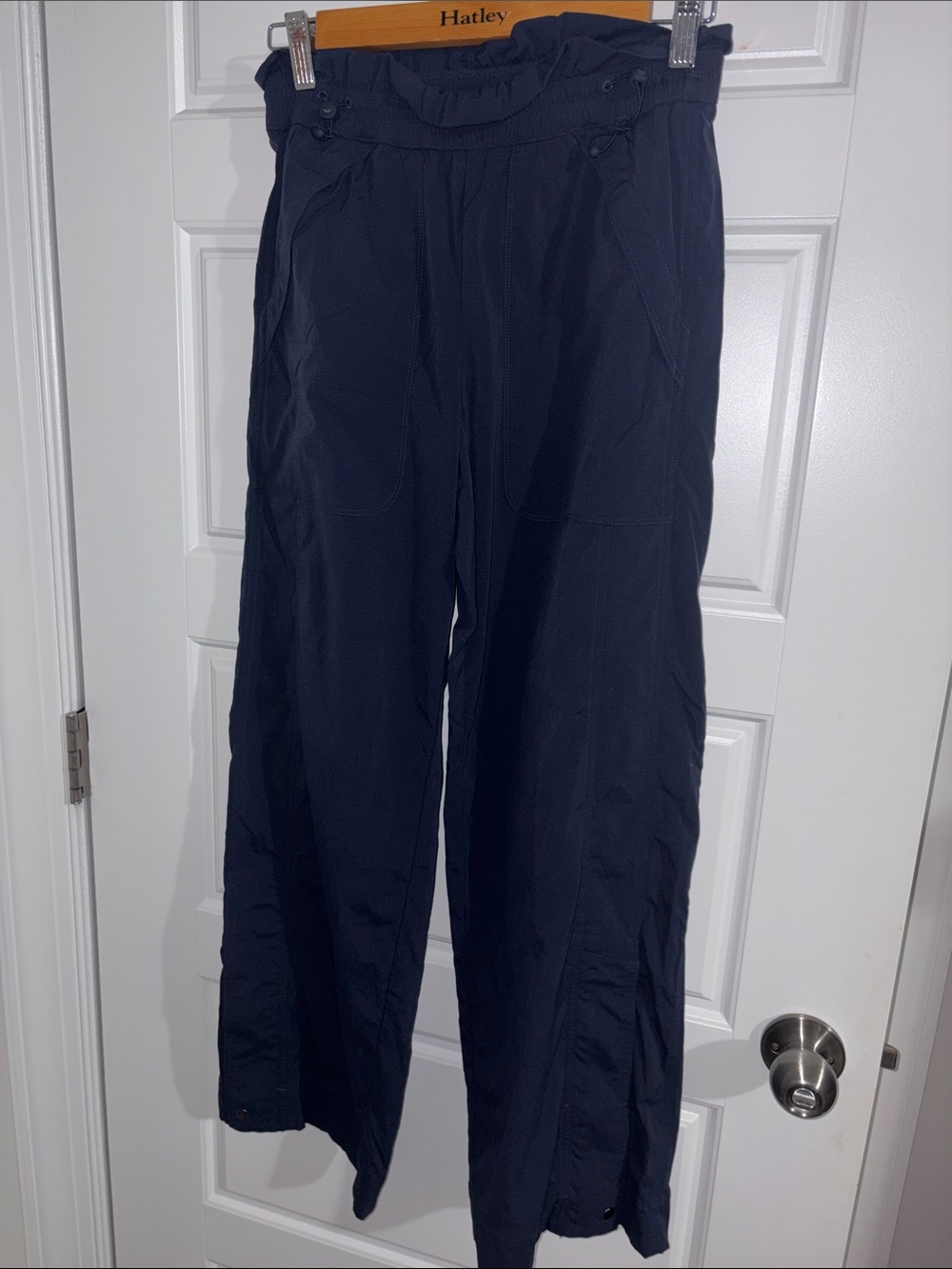 Athleta Navy Wide-Leg Cargo Pants
